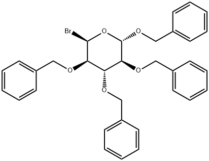 (2S,3S,4S,5R,6R)-2,3,4,5-tetrakis(benzyloxy)-6-bromotetrahydro-2H-pyran Struktur