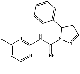 N-(4,6-Dimethylpyrimidin-2-yl)-5-phenyl-4,5-dihydro-1H-pyrazole-1-carboximidamide Struktur