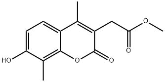 Methyl (7-hydroxy-4,8-dimethyl-2-oxo-2H-chromen-3-yl)acetate Struktur