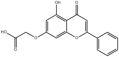 [(5-Hydroxy-4-oxo-2-phenyl-4H-chromen-7-yl)oxy]-acetic acid Struktur