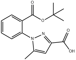 1-{2-[(tert-Butoxy)carbonyl]phenyl}-5-methyl-1H-pyrazole-3-carboxylic acid Struktur