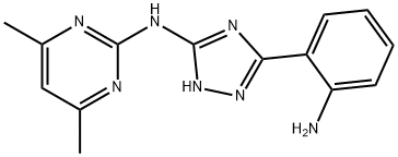 N-[5-(2-Aminophenyl)-1H-1,2,4-triazol-3-yl]-4,6-dimethylpyrimidin-2-amine Struktur