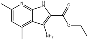 Ethyl 3-amino-4,6-dimethyl-1H-pyrrolo[2,3-b]-pyridine-2-carboxylate Struktur