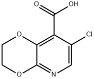 7-Chloro-2,3-dihydro-[1,4]dioxino-[2,3-b]pyridine-8-carboxylic acid Struktur