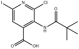 2-Chloro-6-iodo-3-pivalamidoisonicotinic acid Struktur