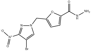 5-[(4-BROMO-3-NITRO-1H-PYRAZOL-1-YL)METHYL]-2-FUROHYDRAZIDE Struktur