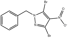 1-benzyl-3,5-dibromo-4-nitro-1H-pyrazole Struktur