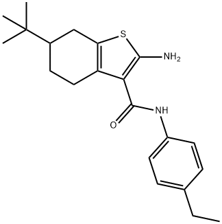 2-Amino-6-tert-butyl-N-(4-ethylphenyl)-4,5,6,7-tetrahydrobenzo[b]thiophene-3-carb Struktur