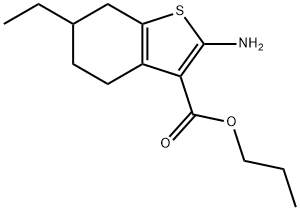 Propyl 2-amino-6-ethyl-4,5,6,7-tetrahydro-1-benzothiophene-3-carboxylate Struktur