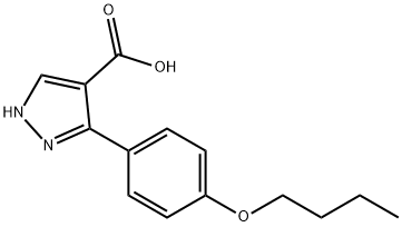 3-(4-butoxyphenyl)-1H-pyrazole-4-carboxylic acid Struktur