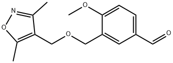 3-{[(3,5-dimethylisoxazol-4-yl)methoxy]methyl}-4-methoxybenzaldehyde Struktur