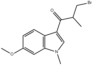 3-bromo-1-(6-methoxy-1-methyl-1H-indol-3-yl)-2-methylpropan-1-one Struktur