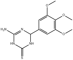 4-amino-6-(3,4,5-trimethoxyphenyl)-1,6-dihydro-1,3,5-triazine-2-thiol Struktur