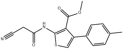 2-(2-氰基乙?；被?-4-(4-甲基苯基)噻吩-3-甲酸甲酯, 545437-55-6, 結(jié)構(gòu)式