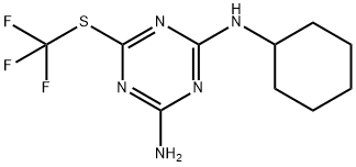 N-cyclohexyl-6-[(trifluoromethyl)thio]-1,3,5-triazine-2,4-diamine Struktur