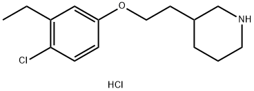 3-[2-(4-Chloro-3-ethylphenoxy)ethyl]piperidinehydrochloride Struktur