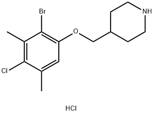 4-[(2-Bromo-4-chloro-3,5-dimethylphenoxy)methyl]-piperidine hydrochloride Struktur