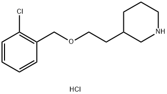 3-{2-[(2-Chlorobenzyl)oxy]ethyl}piperidinehydrochloride Struktur