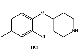 4-(2-Chloro-4,6-dimethylphenoxy)piperidinehydrochloride Struktur