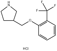 3-{[2-(Trifluoromethyl)phenoxy]methyl}pyrrolidinehydrochloride Struktur