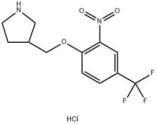 3-{[2-Nitro-4-(trifluoromethyl)phenoxy]-methyl}pyrrolidine hydrochloride Struktur