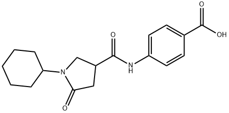 4-{[(1-Cyclohexyl-5-oxopyrrolidin-3-yl)carbonyl]-amino}benzoic acid Struktur