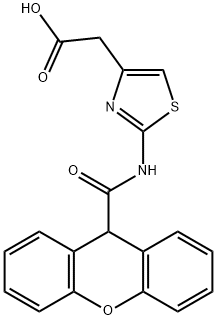 {2-[(9H-Xanthen-9-ylcarbonyl)amino]-1,3-thiazol-4-yl}acetic acid Struktur