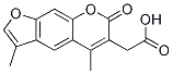 (3,5-Dimethyl-7-oxo-7H-furo[3,2-g]chromen-6-yl)-acetic acid Struktur