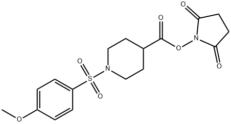 1-[({1-[(4-Methoxyphenyl)sulfonyl]piperidin-4-yl}carbonyl)oxy]pyrrolidine-2,5-dione Struktur