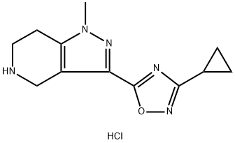 3-(3-Cyclopropyl-1,2,4-oxadiazol-5-yl)-1-methyl-4,5,6,7-tetrahydro-1H-pyrazolo[4,3-c]pyridine HCl Struktur