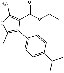 Ethyl 2-amino-4-(4-isopropylphenyl)-5-methylthiophene-3-carboxylate Struktur