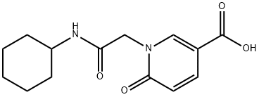 1-[(cyclohexylcarbamoyl)methyl]-6-oxo-1,6-dihydropyridine-3-carboxylic acid Struktur