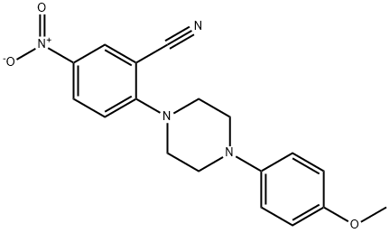 2-[4-(4-methoxyphenyl)piperazin-1-yl]-5-nitrobenzonitrile Struktur