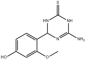 4-(4-amino-6-mercapto-1,2-dihydro-1,3,5-triazin-2-yl)-3-methoxyphenol Struktur