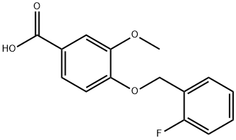 4-[(2-fluorobenzyl)oxy]-3-methoxybenzoic acid Struktur