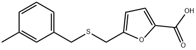 5-{[(3-methylbenzyl)thio]methyl}-2-furoic acid Struktur