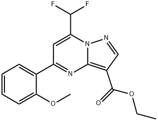 ethyl 7-(difluoromethyl)-5-(2-methoxyphenyl)pyrazolo[1,5-a]pyrimidine-3-carboxylate Struktur