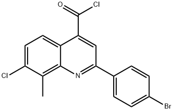 2-(4-bromophenyl)-7-chloro-8-methylquinoline-4-carbonyl chloride Struktur