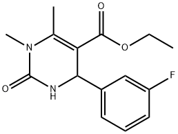 Ethyl 4-(3-fluorophenyl)-1,6-dimethyl-2-oxo-1,2,3,4-tetrahydro-5-pyrimidinecarboxylate Struktur