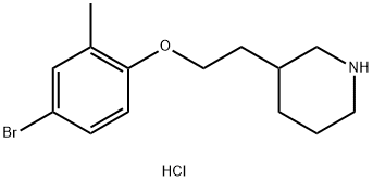 3-[2-(4-Bromo-2-methylphenoxy)ethyl]piperidinehydrochloride Struktur