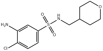 3-Amino-4-chloro-N-(tetrahydro-2H-pyran-4-ylmethyl)benzenesulfonamide Struktur