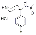 N-[4-(4-Fluoro-phenyl)-piperidin-4-yl]-acetamidehydrochloride Struktur