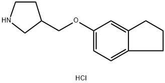 3-[(2,3-Dihydro-1H-inden-5-yloxy)methyl]-pyrrolidine hydrochloride Struktur