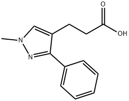 3-(1-Methyl-3-phenyl-1H-pyrazol-4-yl)-propanoic acid Struktur