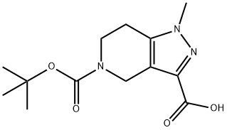 5-(tert-Butoxycarbonyl)-1-methyl-4,5,6,7-tetrahy-dro-1H-pyrazolo[4,3-c]pyridine-3-carboxylic acid Struktur