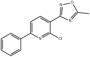 2-Chloro-3-(5-methyl-1,2,4-oxadiazol-3-yl)-6-phenylpyridine Struktur