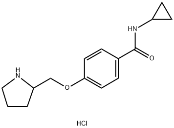 N-Cyclopropyl-4-(pyrrolidin-2-ylmethoxy)benzamide hydrochloride Struktur