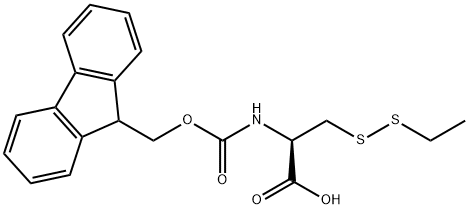 (2R)-3-(Ethyldisulfanyl)-2-{[(9H-fluoren-9-ylmethoxy)carbonyl]amino}propanoic acid Struktur