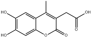 (6,7-Dihydroxy-4-methyl-2-oxo-2H-chromen-3-yl)-acetic acid Struktur