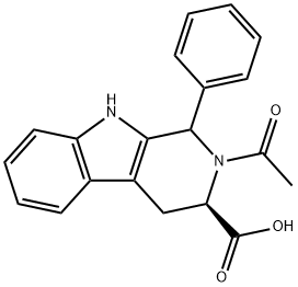 (3R)-2-Acetyl-1-phenyl-2,3,4,9-tetrahydro-1H-beta-carboline-3-carboxylic acid Struktur